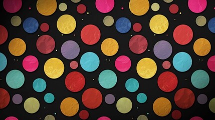 Polka dot pattern vector. Black polka dots