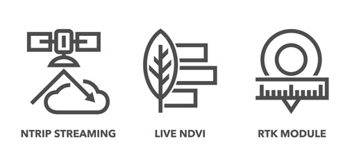 Agricultural UAV modules monochrome in bold line © Dmitry Kovalchuk