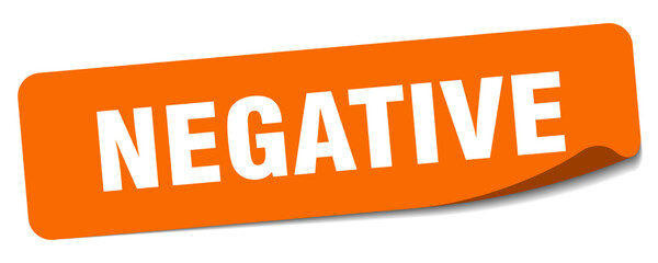 negative sticker. negative label