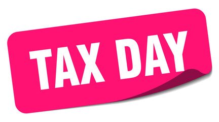 tax day sticker. tax day label