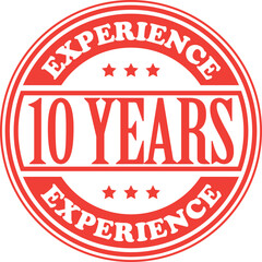 10 Years Experience. Red Stamp.
