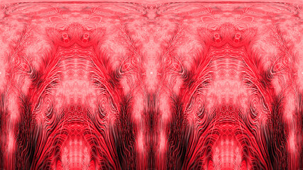 pink red scarlet and crimson rippled reflection random chaotic pattern - obrazy, fototapety, plakaty