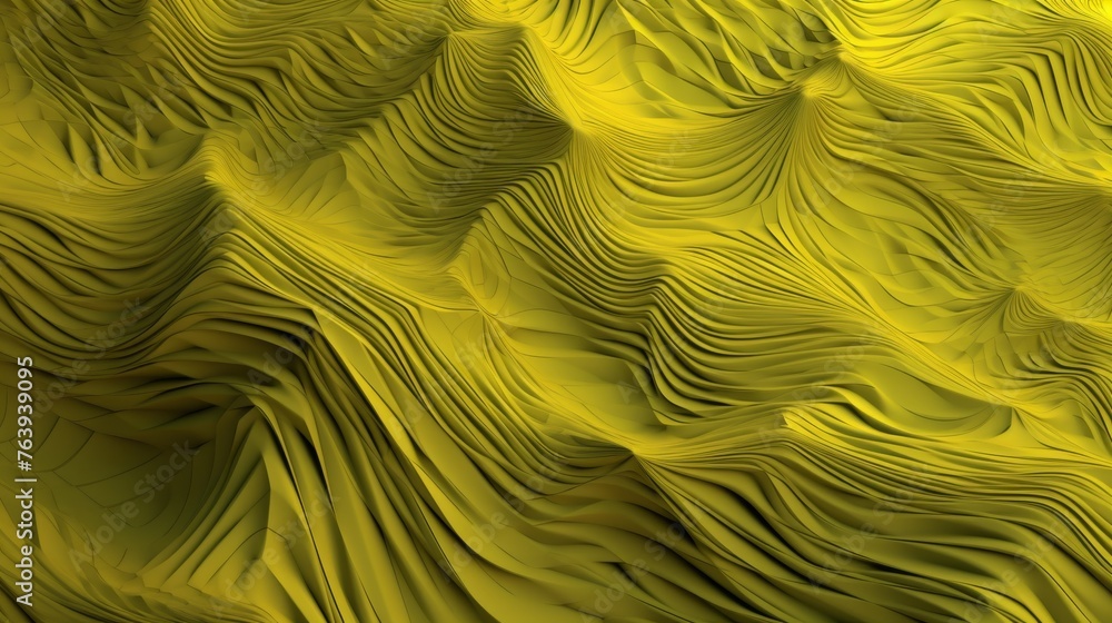 Poster an abstract image with golden yellow tones forming fold-like patterns reminiscent of a stylized land