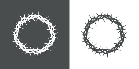 Corona de Cristo. Símbolo religioso. Silueta de corona de espinas