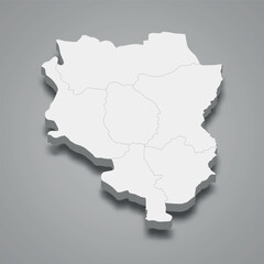 Obraz premium 3d isometric map of Sankuru is a region of DR Congo