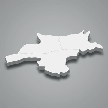3d isometric map of Mongala is a region of DR Congo