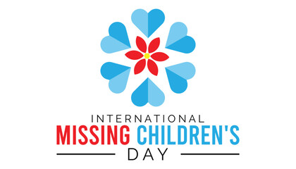 International Missing Children's Day observed every year in May 25. Template for background, banner, card, poster with text inscription.