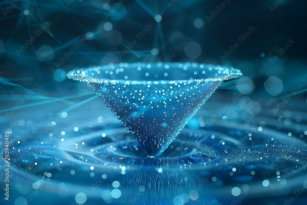 Poster digital funnel: enhancing big data technology with data transformation. concept data transformation,