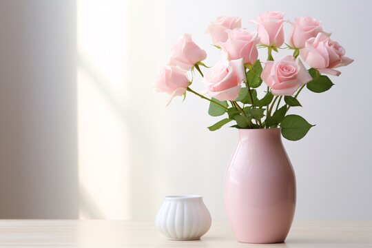 a pink roses in a vase