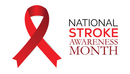 National Stroke awareness month observed every year in May. Template for background, banner, card, poster with text inscription.