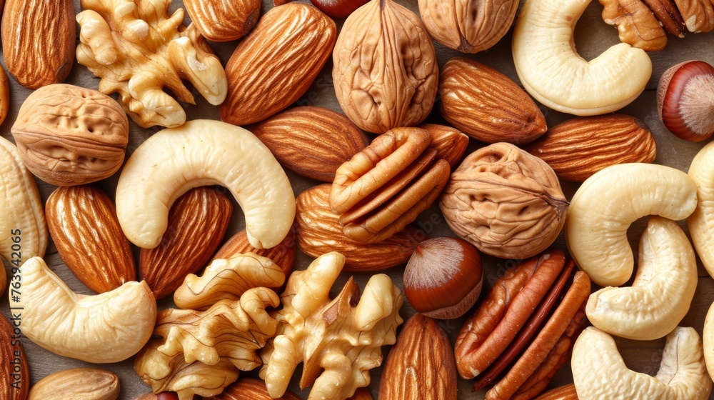 Aufkleber diverse selection of nuts combining to form a mesmerizing natural background arrangement