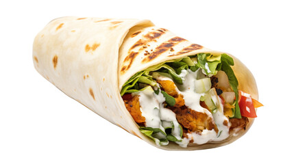 Delicious Kathi Roll Dish on transparent background