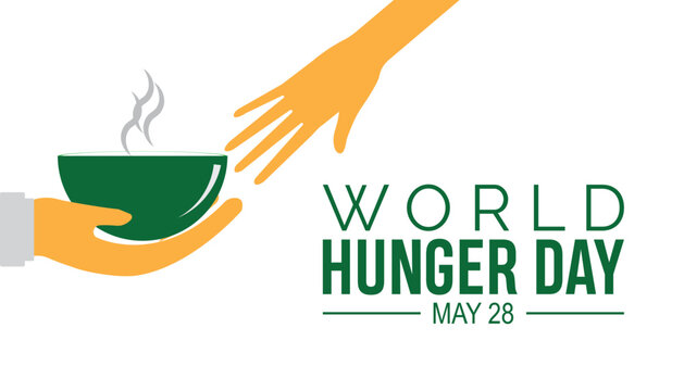 World Hunger Day observed every year in May 28. Template for background, banner, card, poster with text inscription.