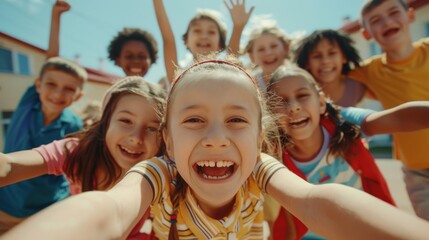 Fototapeta premium Group of multinational children