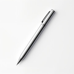 minimal design chrome pen on white back ground ar сreated with Generative Ai