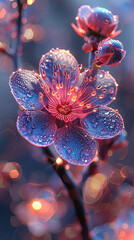 Vibrant Neon Flowers - 8K Background