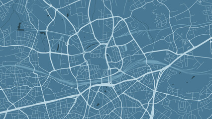 Blue Essen map, city in Germany. Streetmap municipal area. - obrazy, fototapety, plakaty