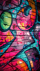 Neon Graffiti Street Art Background