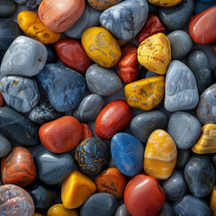 Sea colored pebbles as a background