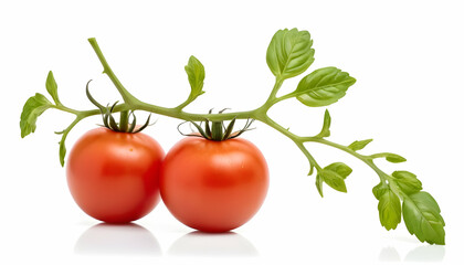 Tomato branch isolated on white background