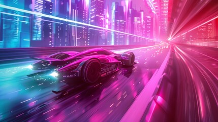 Fototapeta premium Electrograv Racing Circuits: Anti-Gravity Motorsports and conceptual metaphors of Anti-Gravity Motorsports
