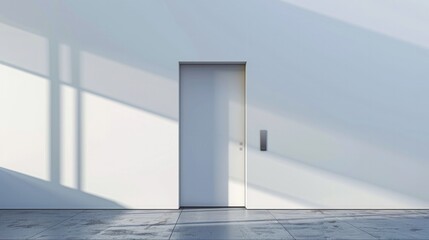 Fototapeta premium white modern entrance door minimalist style. Generative Ai