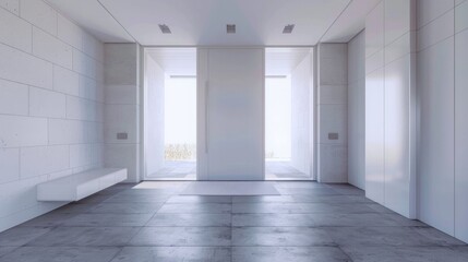 white modern entrance door minimalist style. Generative Ai