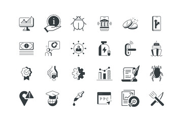 Affiliate marketing,Business advice,Butterfly,Cash,Forum,Information,Ladybug,Mbanking,Medic pills,Mobile navigate,Monitoring,Nature energy,Online graduate,Picker,Ppc,Project tasks,Restaurant,set icon