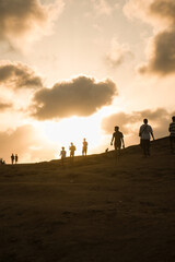 Fototapeta premium sun goes down landscape