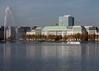 Binnenalster and Skyline in Hamburg