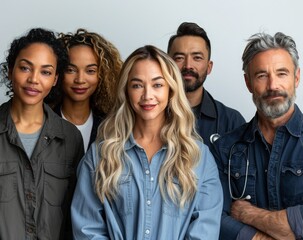 male and female factory or construction workers