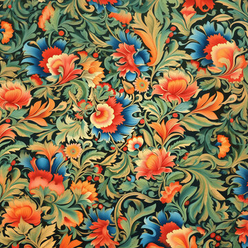 an oriental flower pattern