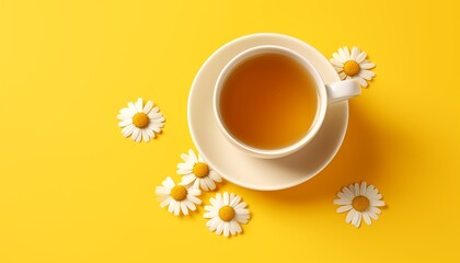 cup of tea with camomile 