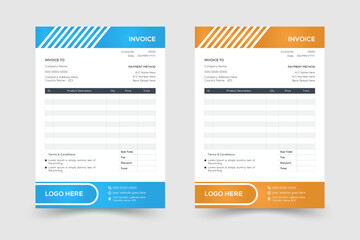 Company Business Clean Modern Corporate Creative Invoice Design Template