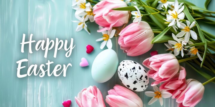 easter background with tulips