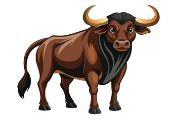 realistic bull on vector design 5.eps