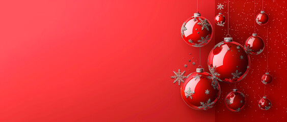 Copy Space, Red background, Merry Christmas and Happy New Year