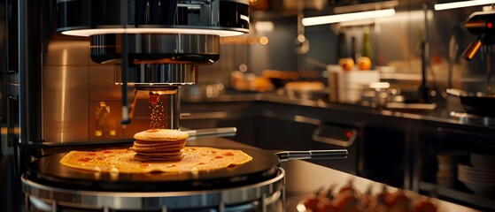 Masala Dosa being prepared in an automated kitchen where traditional South Indian recipes are preserved with precision robotics