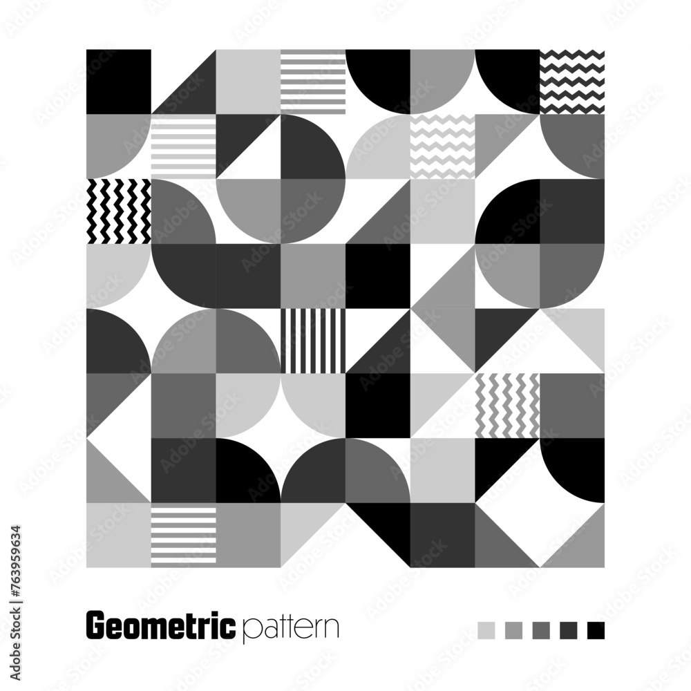 Wall mural geometric trendy pattern. modern background with simple elements. retro texture with basic geometric