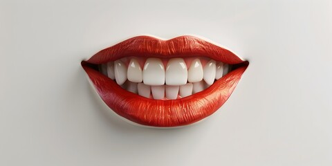 Obraz premium Smiling Mouth with Fresh Breath,Oral Health and Confidence on White Background