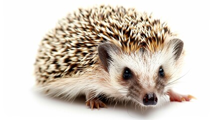 Obraz premium Single hedgehog isolated on plain white background for optimal visibility in search results