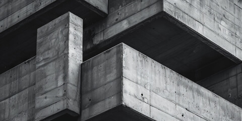 A closeup of white concrete corner apartment building with architectural detail geometric shapes, minimalist concrete  geometric  building architecture  detail ceiling of an art decoration building,