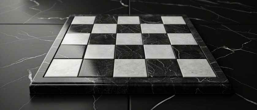 Minimalist Design Render a minimalist black and white Scrabble game board emphasizing the clean lines and simple shapes