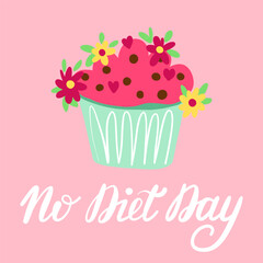 No diet day lettering poster