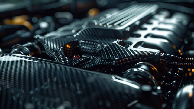 Close-up of carbon fiber texture.