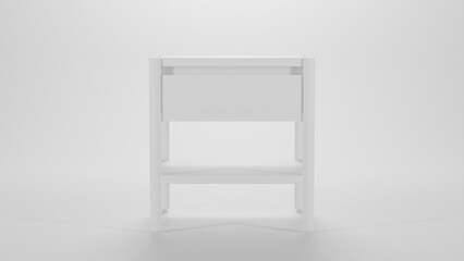 Wooden one drawer nightstand table storage premium photo 3d render