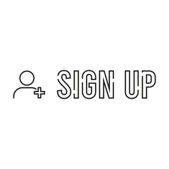 sign up icon vector