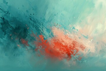Abstract painted background,  Blue, orange and red colors