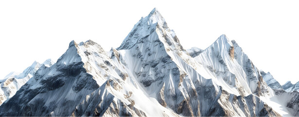 Summit Views Snow Capped Mountain Peaks Isolated PNG  - obrazy, fototapety, plakaty