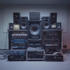 Obraz premium An expansive stereo rig boasting a variety equipment. 